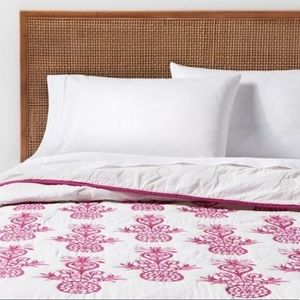 Opalhouse Twin XL Block Print Quilt & King Sham
